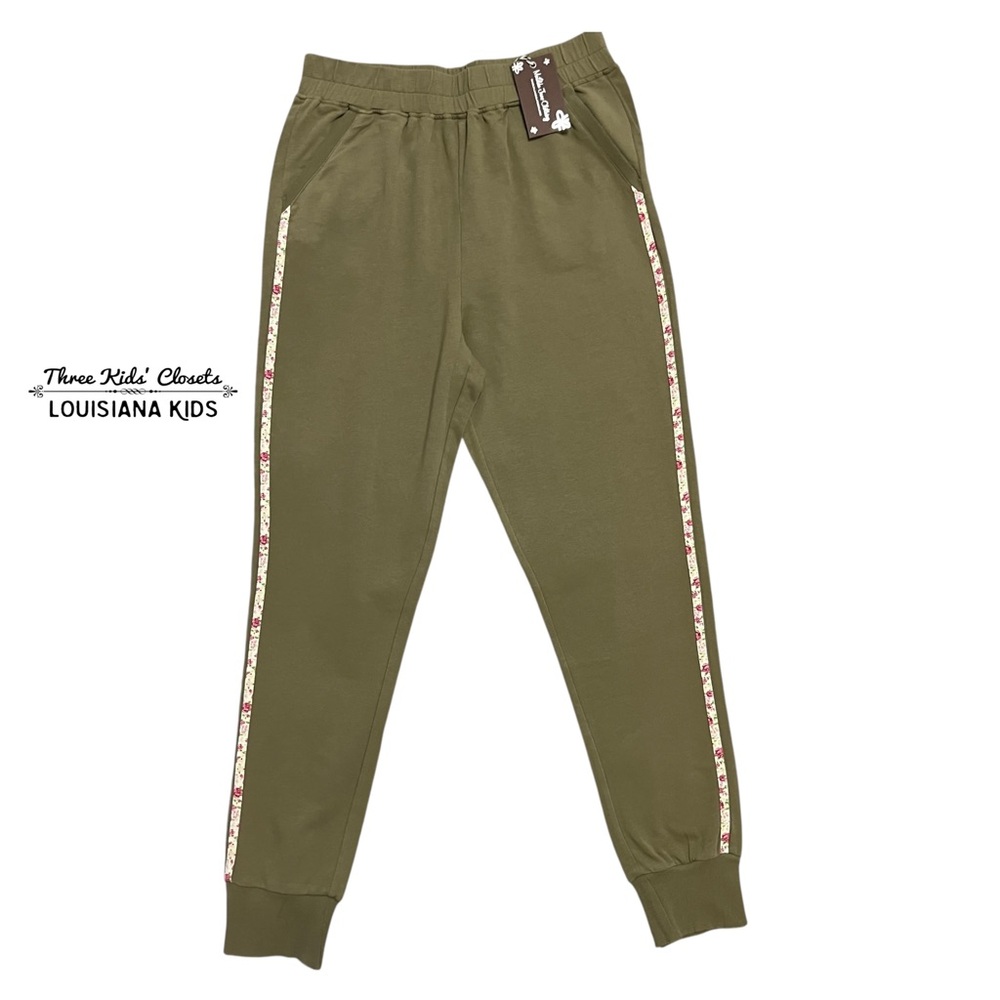 NEW Matilda Jane 14Y Enchanted Garden Dream All Day Olive Green Joggers Pants